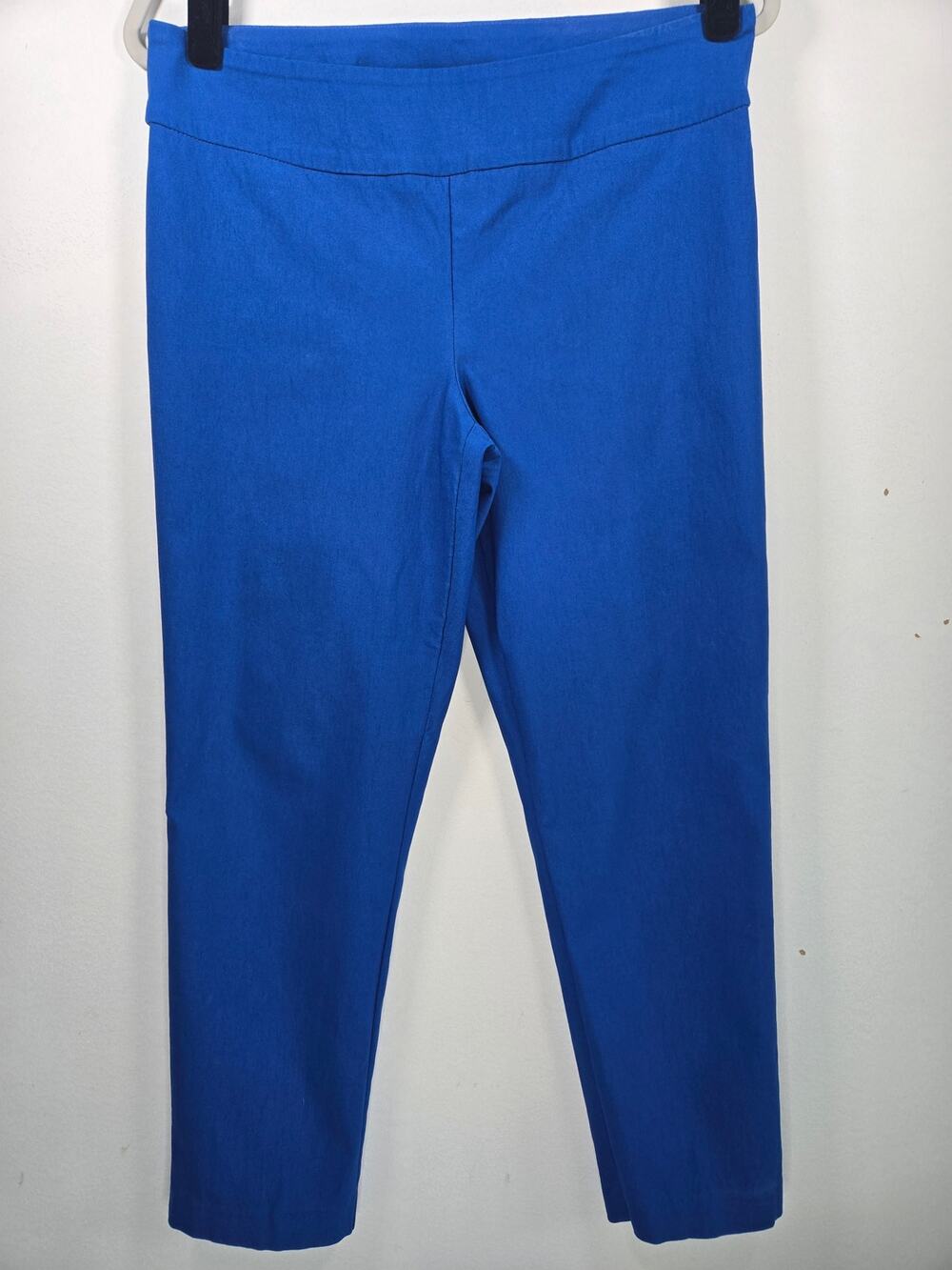 Up! Womens Royal Blue Pull On Elastic Waistband  Wrinkle Free Ankle Pant Size 12